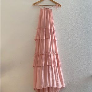Pink tiered maxi Loft dress